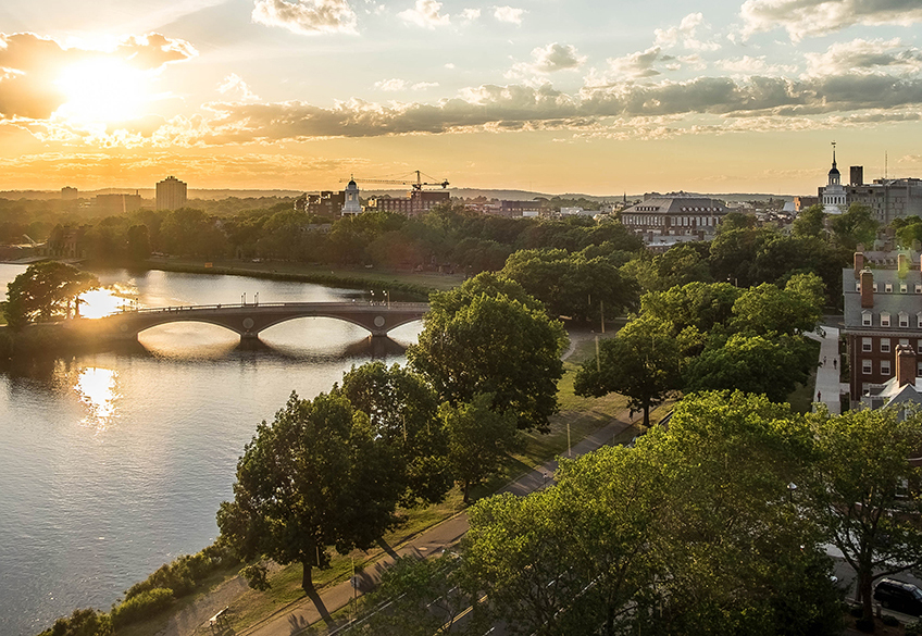 photo of Charles River at sunset by L. Brent Gilmore