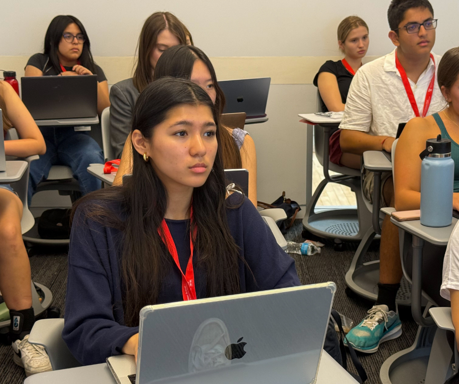 Harvard Summer School students sit in class.